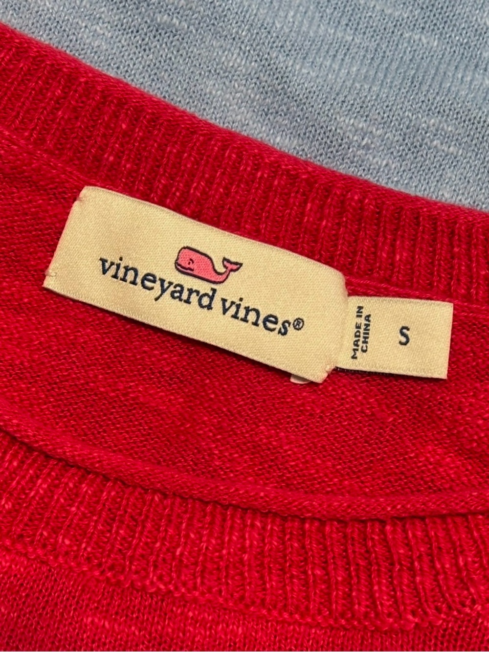 Vineyard Vines Ombre Patriotic Linen Sweater Red White Blue Womens Size Small - Picture 3 of 5